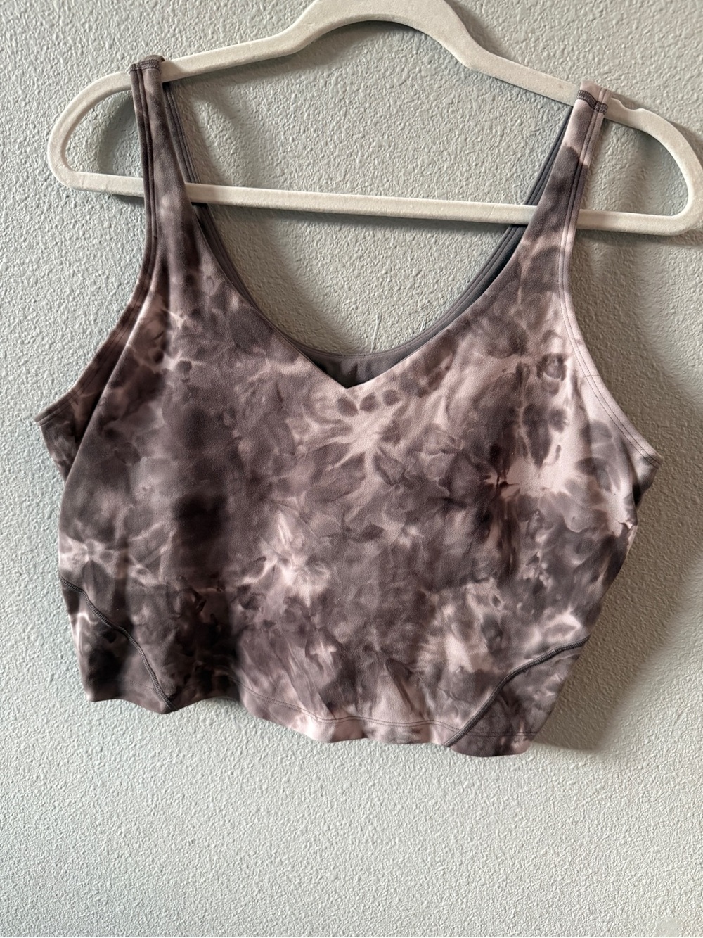 lululemon athletica Tie-Dye V-Neck Cropped Tank Top - Gray